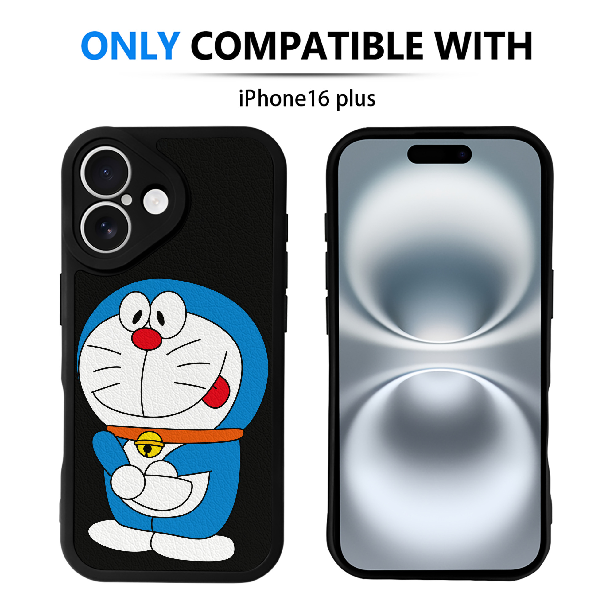 （画像用） ドラえもん Doraemon 【iPhone 16シリーズ対応】シリコンスマホケース（レザー調） 材質：シリコン